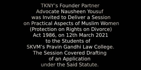 TKNY’s Founder Partner Advocate Nausheen Yousuf was Invited to Deliver a Session on Practical Aspects of Muslim Women